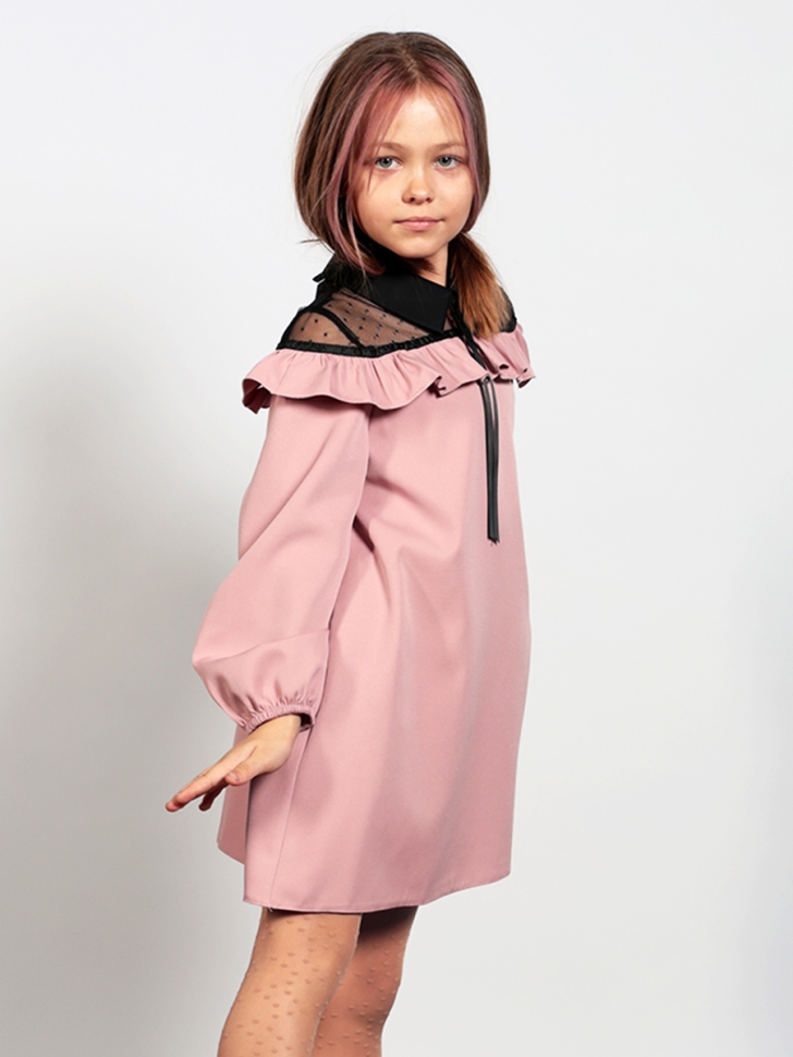 Платье для девочки нарядное БУШОН ST55, цвет пудра 