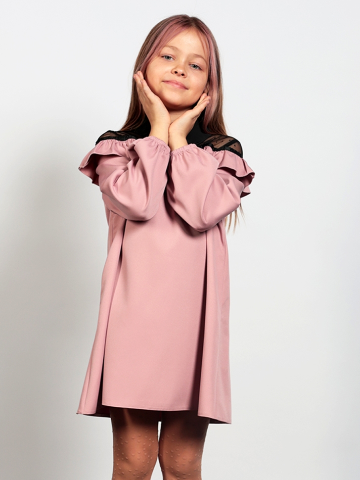 Платье для девочки нарядное БУШОН ST55, цвет пудра 