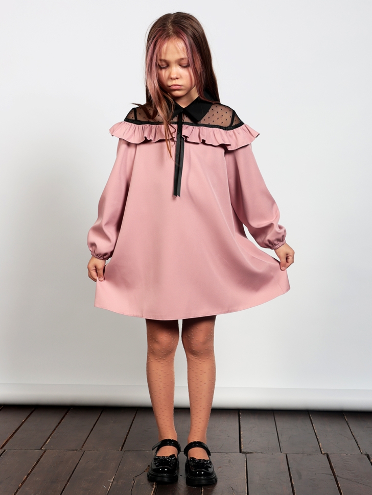 Платье для девочки нарядное БУШОН ST55, цвет пудра 