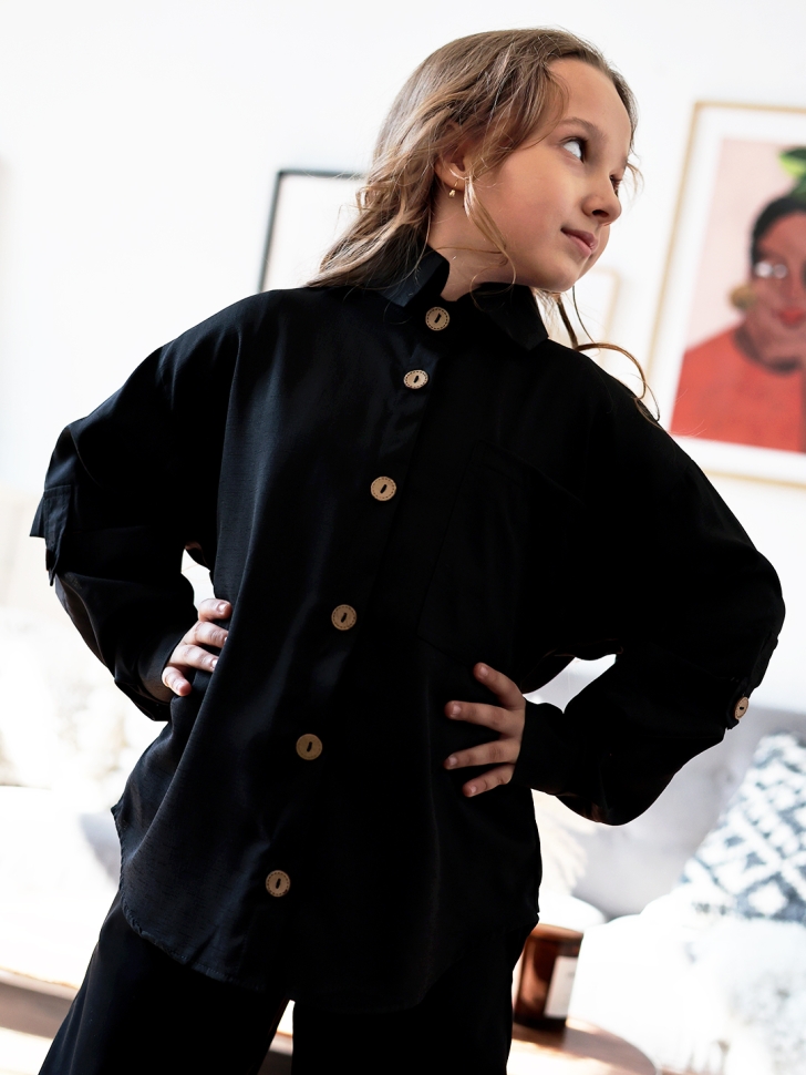 Рубашка для девочки БУШОН, цвет черный