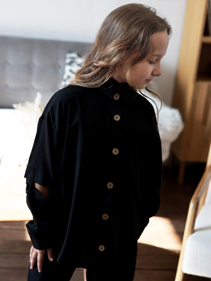 Рубашка для девочки БУШОН, цвет черный