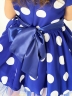 Платье для девочки нарядное БУШОН ST44, стиляги, цвет синий, принт крупный горох 