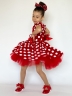 Платье для девочки нарядное БУШОН ST44, стиляги, цвет красный, принт горошек 
