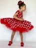 Платье для девочки нарядное БУШОН ST44, стиляги, цвет красный, принт горошек 