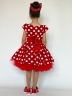 Платье для девочки нарядное БУШОН ST44, стиляги, цвет красный, принт горошек 
