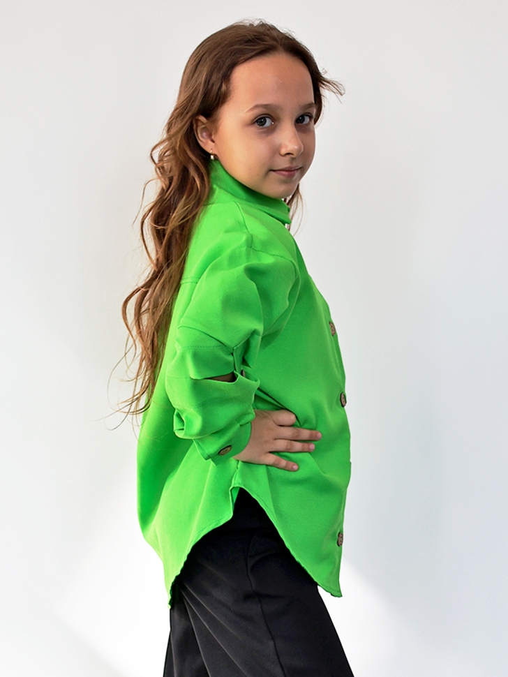Рубашка для девочки БУШОН, цвет зеленый
