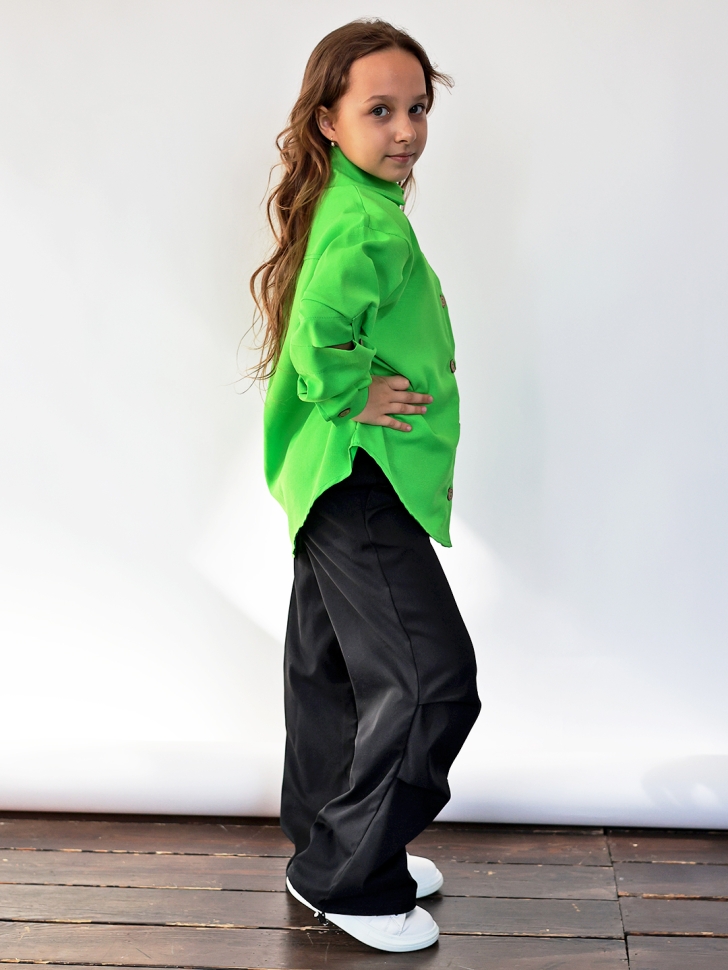 Рубашка для девочки БУШОН, цвет зеленый