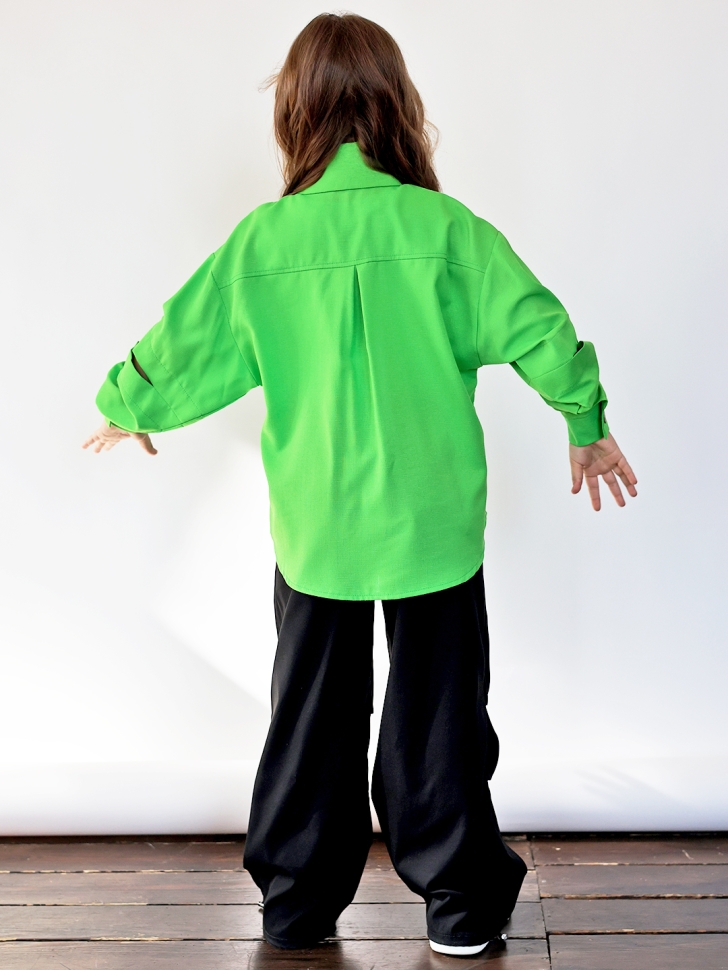 Рубашка для девочки БУШОН, цвет зеленый