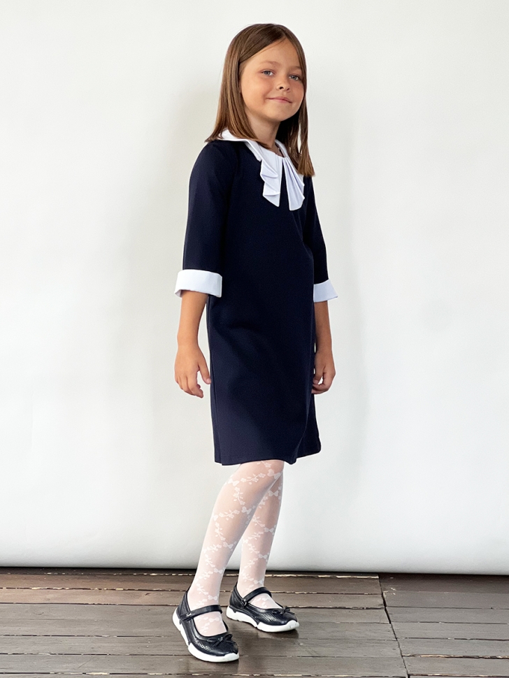 Платье для девочки школьное БУШОН SK22, цвет темно-синий 