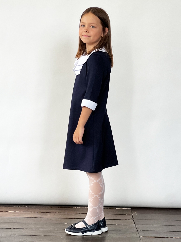 Платье для девочки школьное БУШОН SK22, цвет темно-синий 