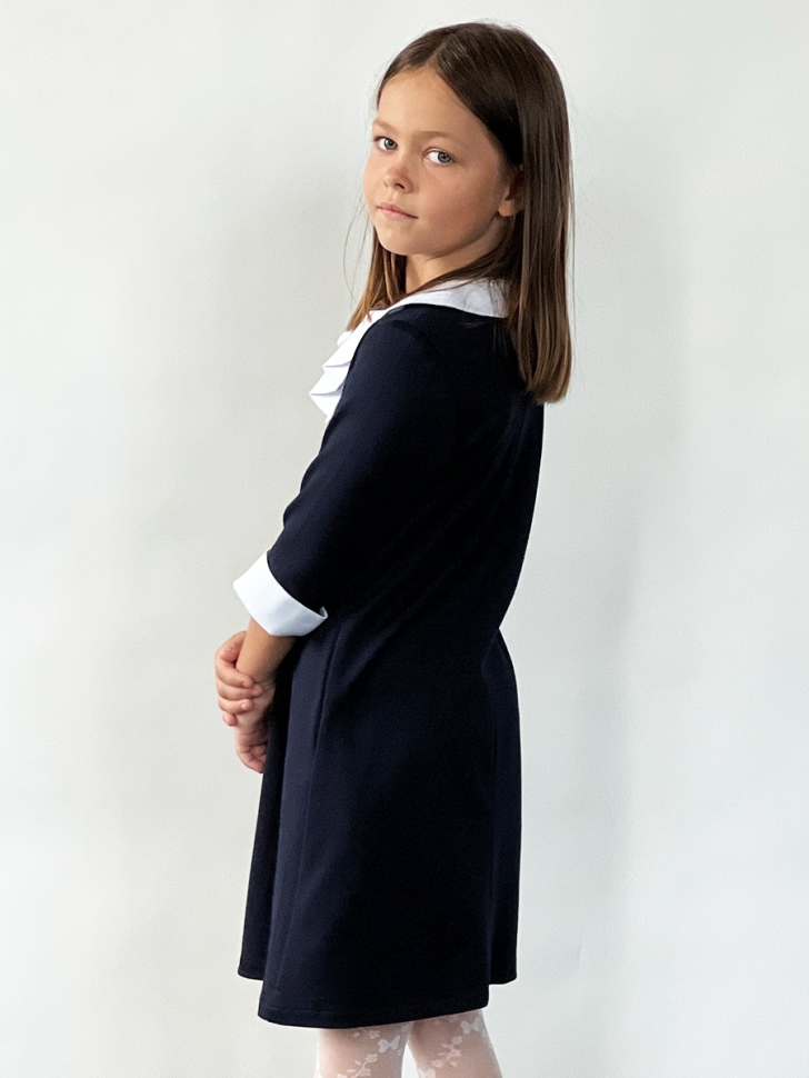 Платье для девочки школьное БУШОН SK22, цвет темно-синий 