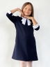 Платье для девочки школьное БУШОН SK22, цвет темно-синий 