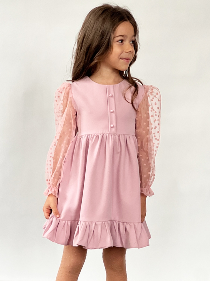 Платье для девочки нарядное БУШОН ST52, цвет пудра