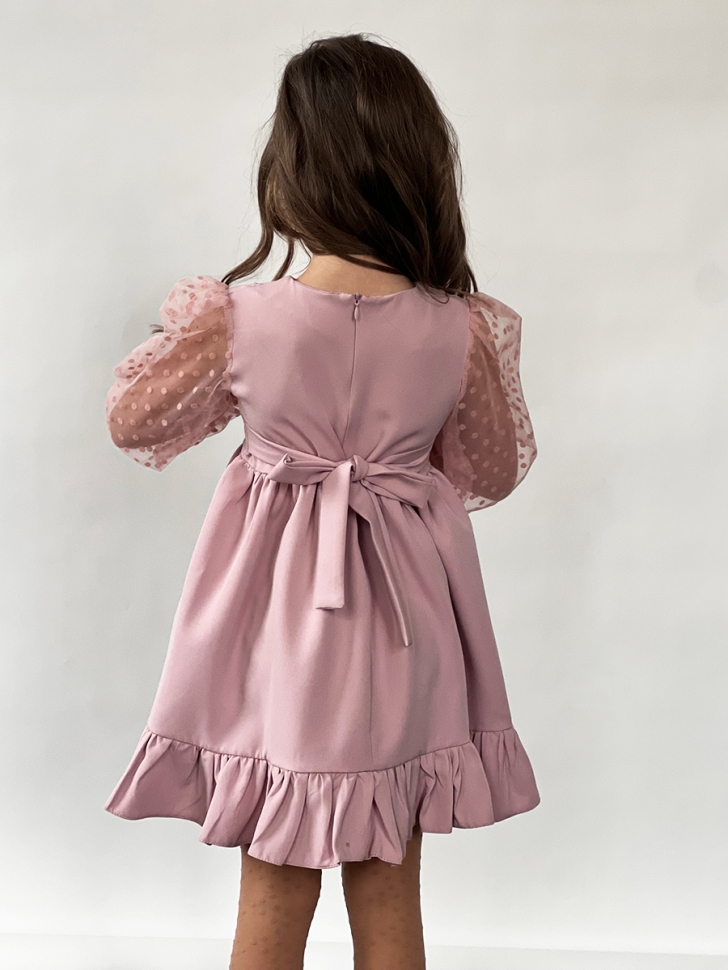 Платье для девочки нарядное БУШОН ST52, цвет пудра