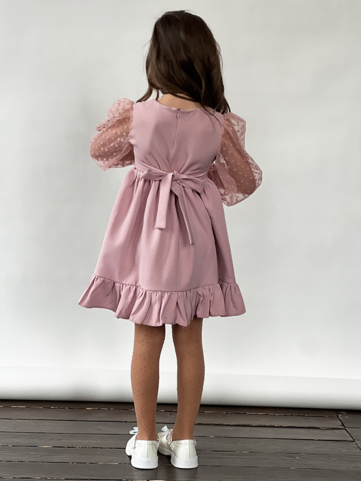 Платье для девочки нарядное БУШОН ST52, цвет пудра