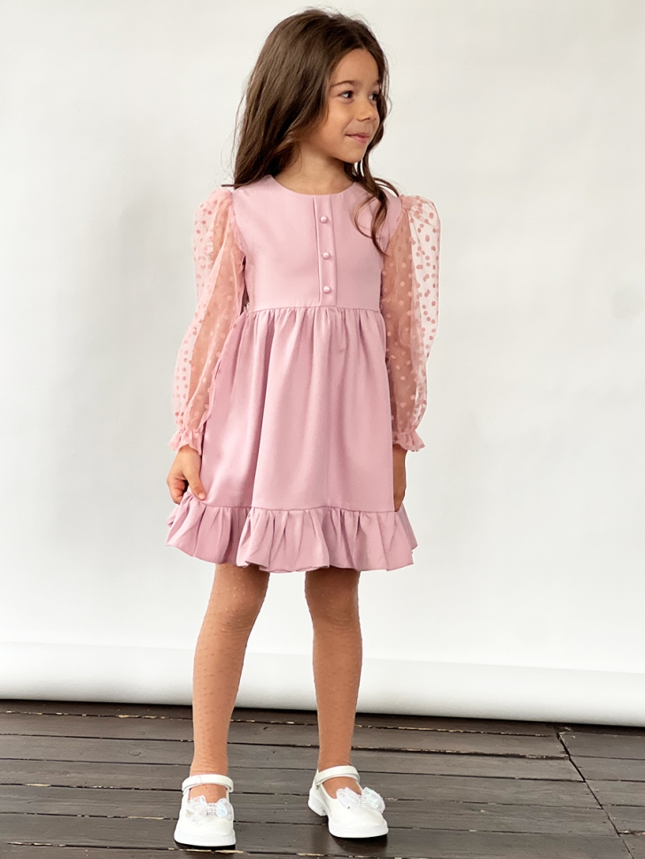 Платье для девочки нарядное БУШОН ST52, цвет пудра