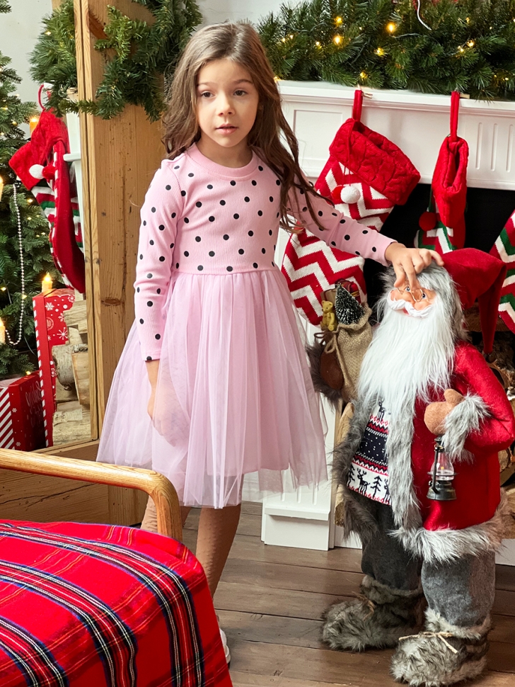 Платье для девочки нарядное БУШОН ST51, цвет розовый