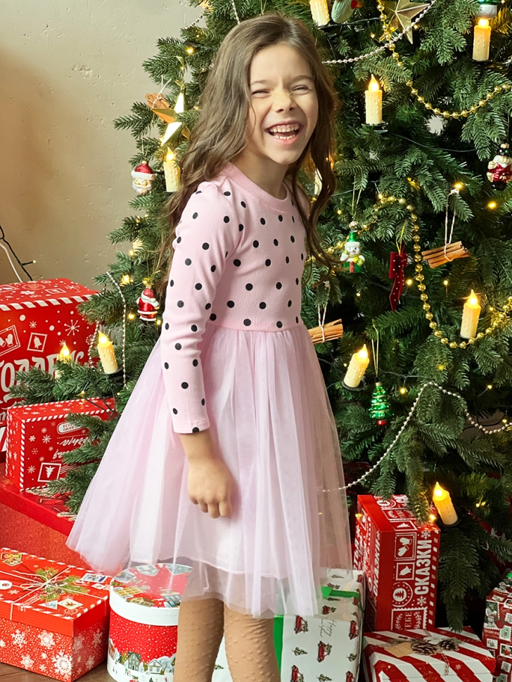 Платье для девочки нарядное БУШОН ST51, цвет розовый