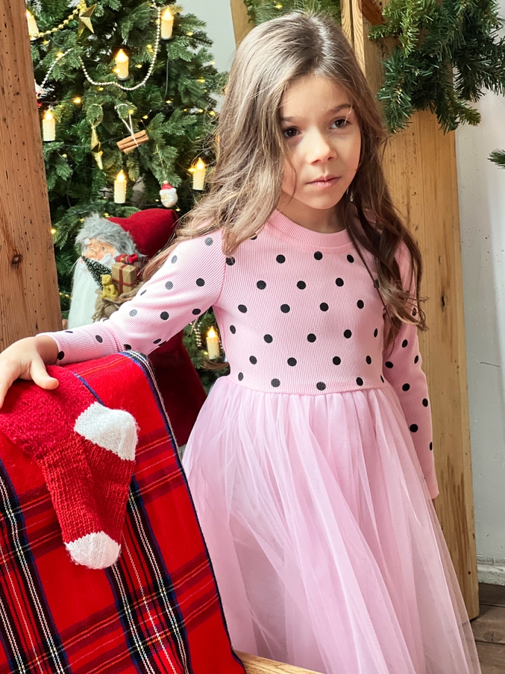 Платье для девочки нарядное БУШОН ST51, цвет розовый