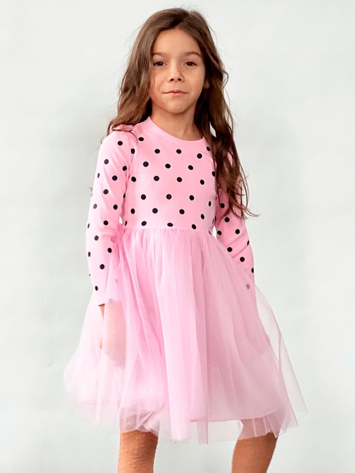 Платье для девочки нарядное БУШОН ST51, цвет розовый