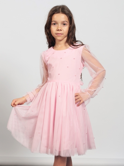Платье для девочки нарядное БУШОН ST511, цвет розовый
