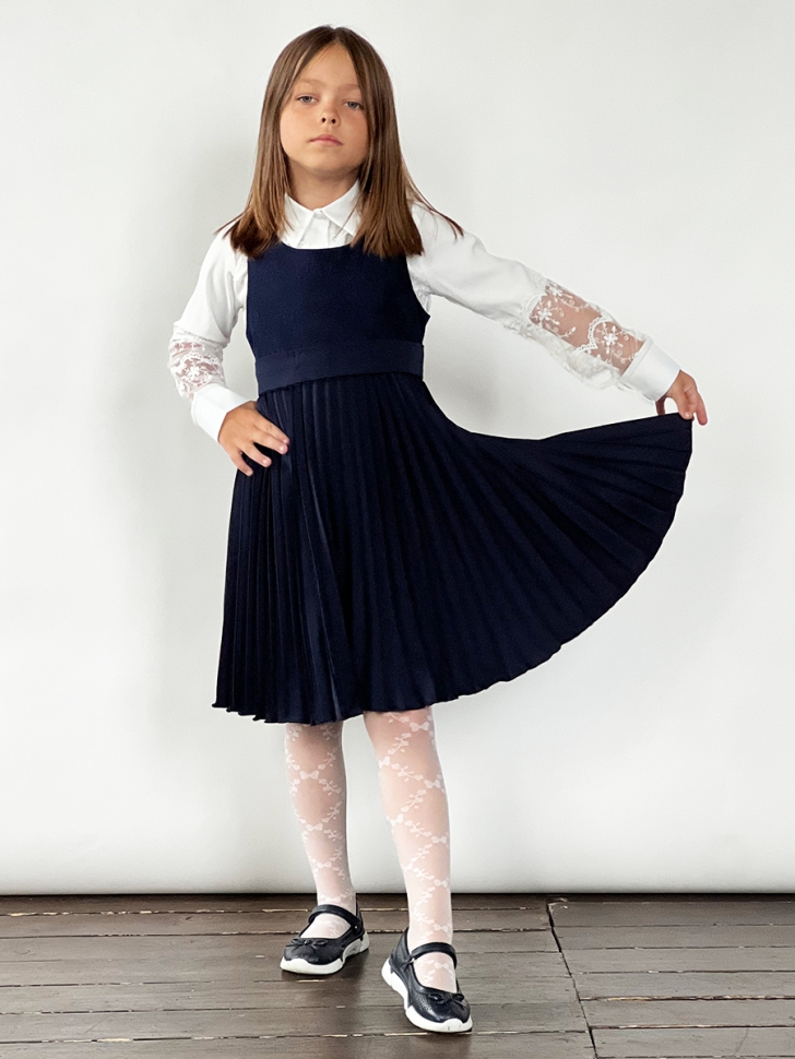 Сарафан для девочки школьное БУШОН SK172, цвет темно-синий