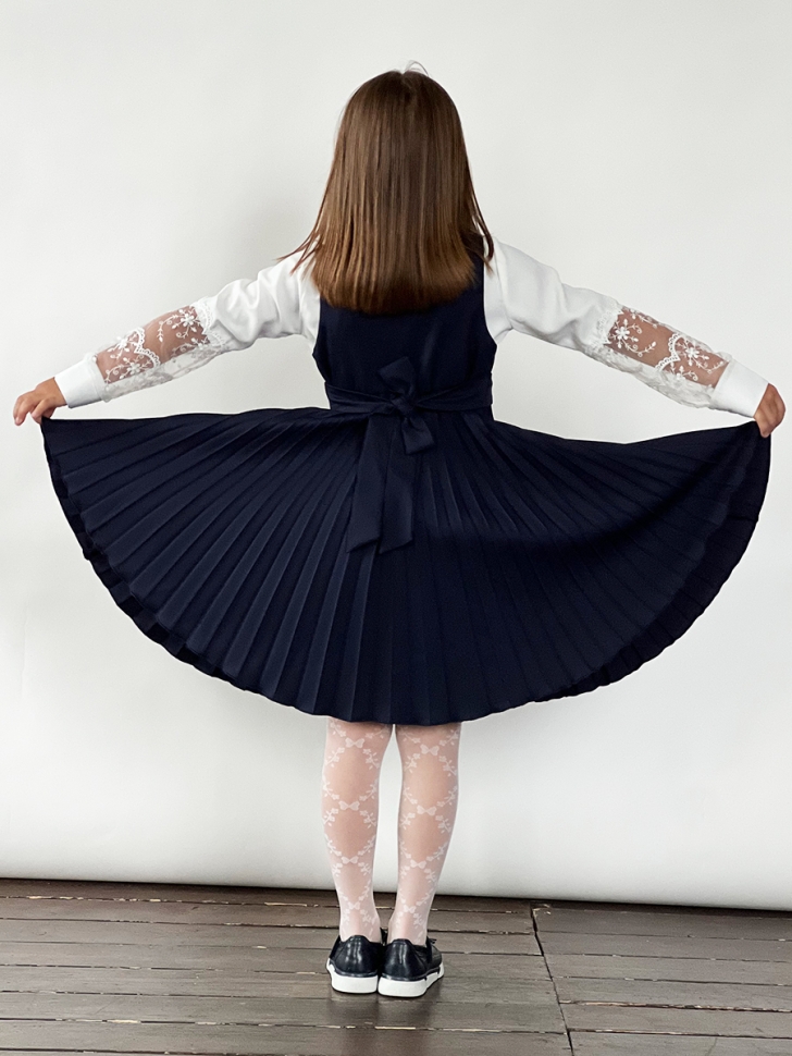 Сарафан для девочки школьное БУШОН SK172, цвет темно-синий