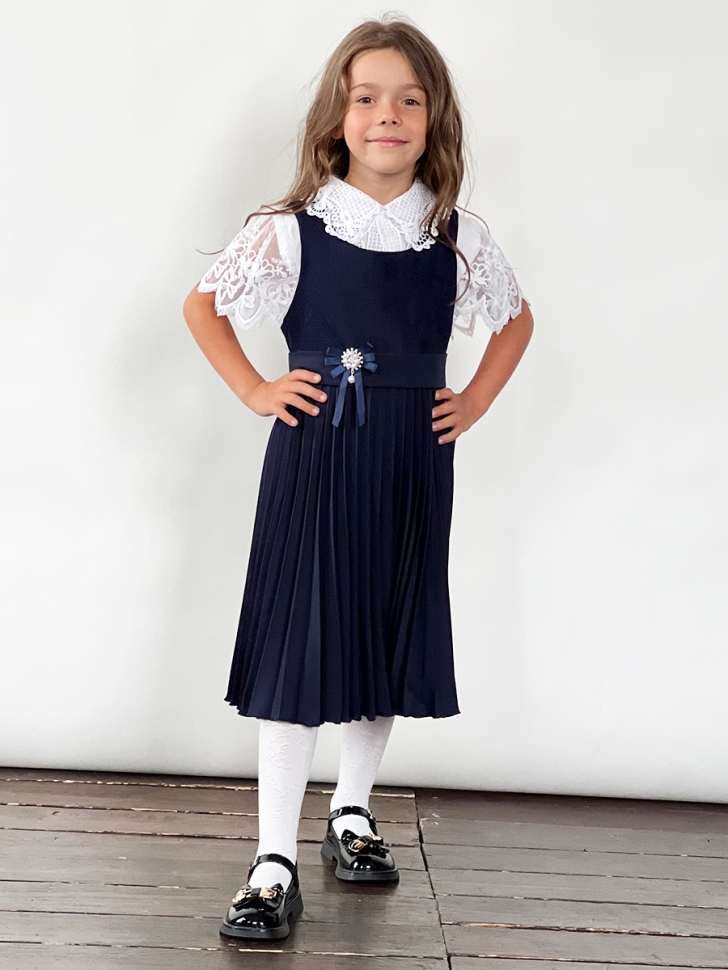 Сарафан для девочки школьное БУШОН SK172, цвет темно-синий