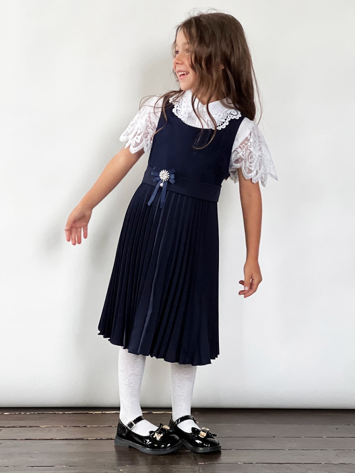 Сарафан для девочки школьное БУШОН SK172, цвет темно-синий