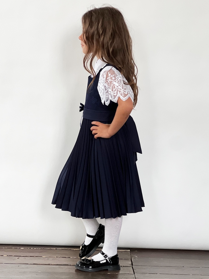 Сарафан для девочки школьное БУШОН SK172, цвет темно-синий