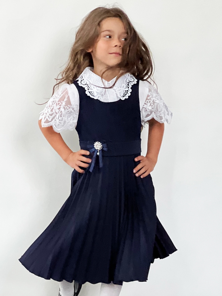 Сарафан для девочки школьное БУШОН SK172, цвет темно-синий