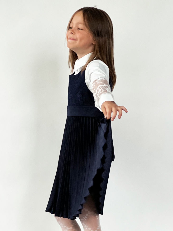 Сарафан для девочки школьное БУШОН SK172, цвет темно-синий