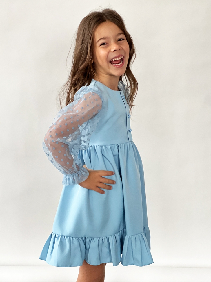 Платье для девочки нарядное БУШОН ST52, цвет голубой