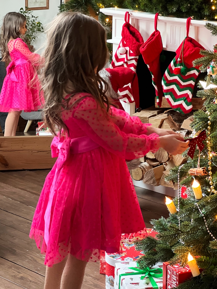 Платье для девочки нарядное БУШОН ST58, отделка фатин, цвет фуксия