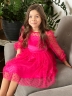 Платье для девочки нарядное БУШОН ST58, отделка фатин, цвет фуксия
