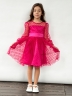 Платье для девочки нарядное БУШОН ST58, отделка фатин, цвет фуксия