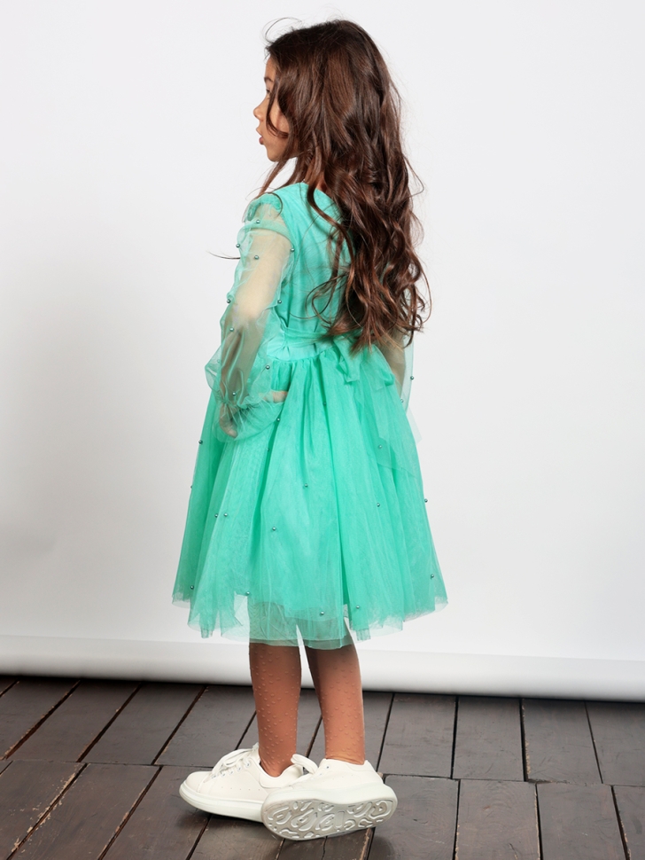 Платье для девочки нарядное БУШОН ST511, цвет бирюзовый 