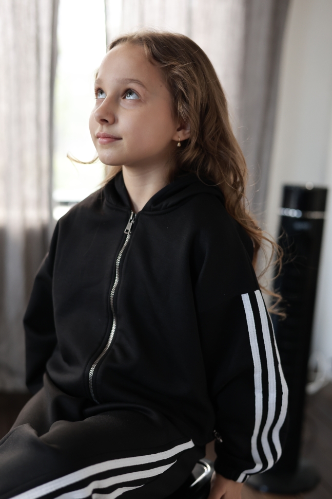 Спортивный костюм для девочки БУШОН SP224, цвет черный