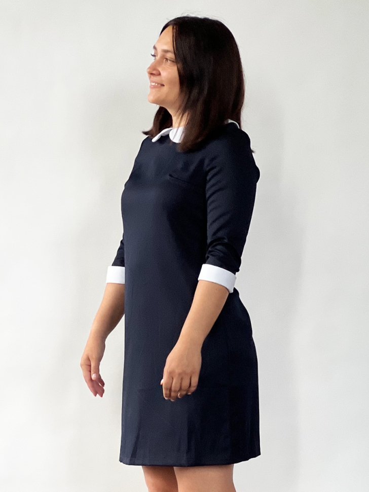 Платье для девочки школьное БУШОН SK23, цвет темно-синий 