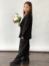 Костюм для девочки пиджак и брюки БУШОН SK80, цвет черный 