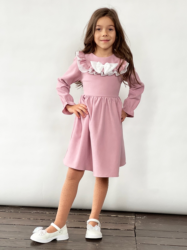 Платье для девочки нарядное БУШОН ST59, цвет пудровый 