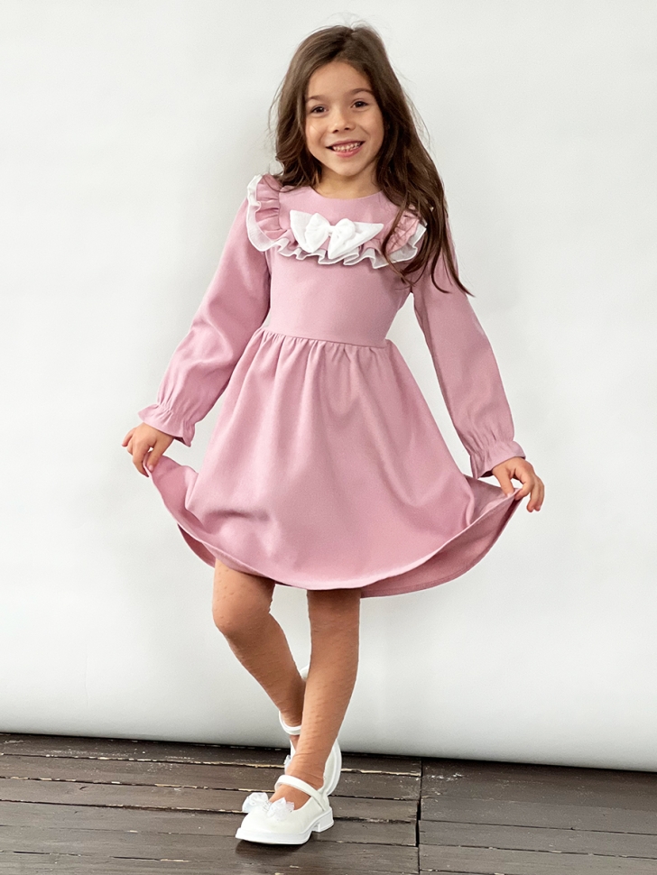 Платье для девочки нарядное БУШОН ST59, цвет пудровый 