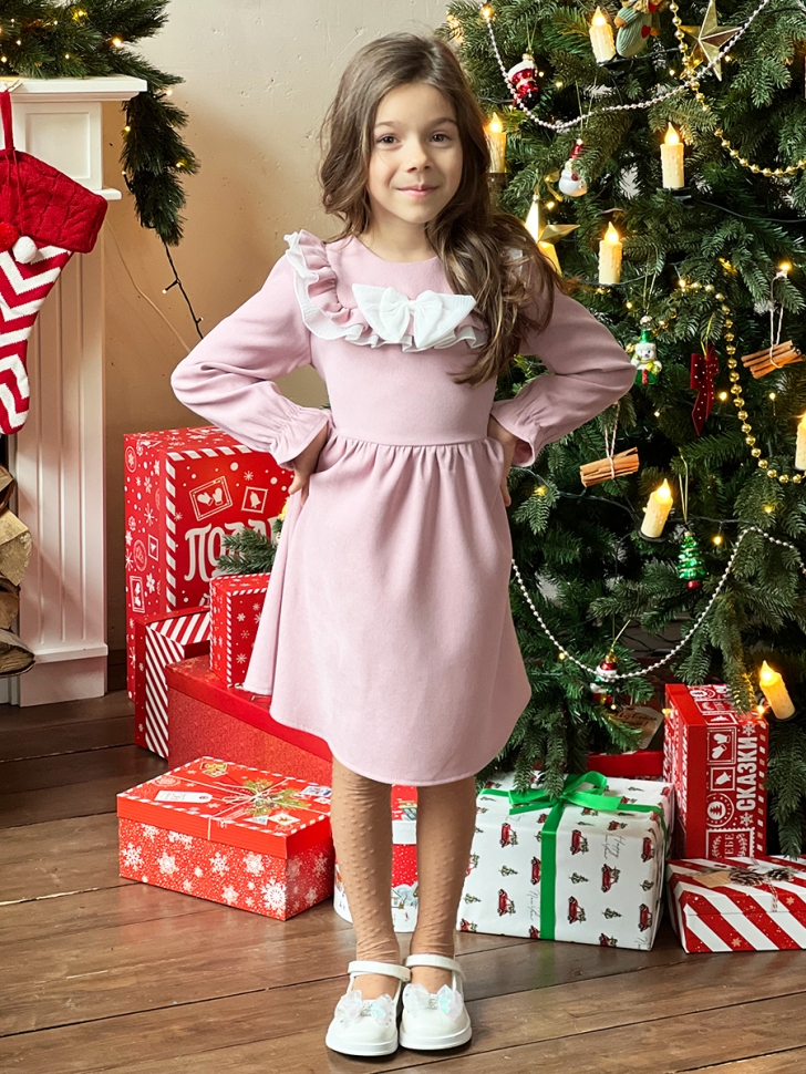 Платье для девочки нарядное БУШОН ST59, цвет пудровый 