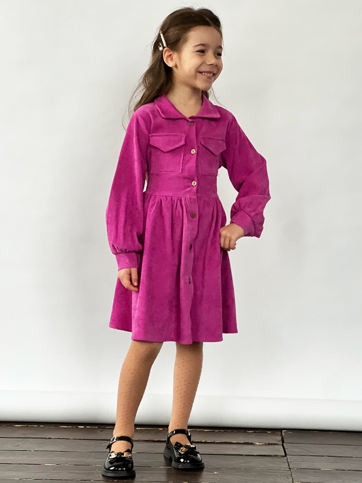 Платье для девочки школьное БУШОН ST73, цвет фиолетовый 