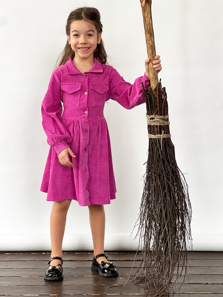 Платье для девочки школьное БУШОН ST73, цвет фиолетовый 