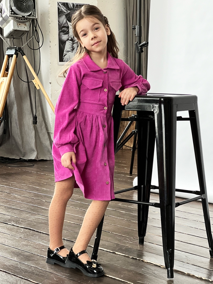 Платье для девочки школьное БУШОН ST73, цвет фиолетовый 