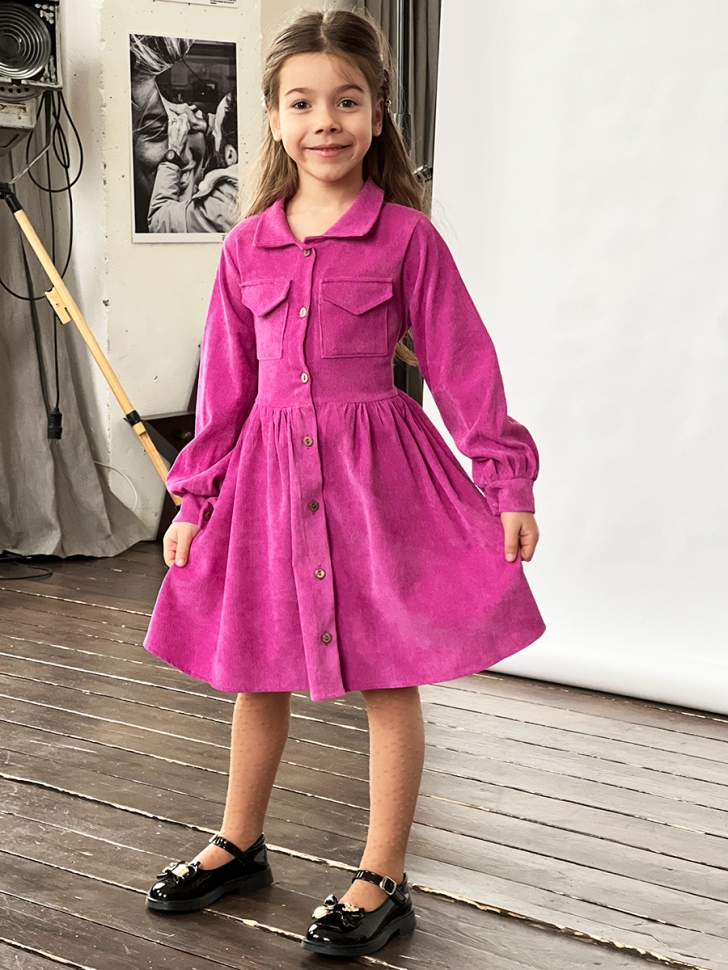 Платье для девочки школьное БУШОН ST73, цвет фиолетовый 