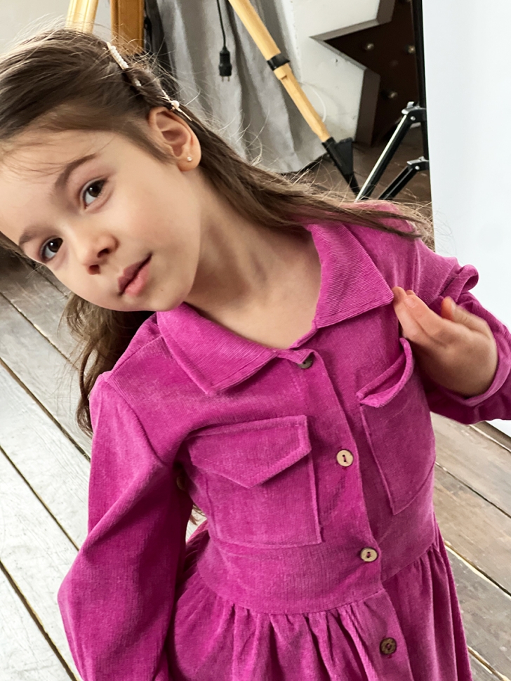 Платье для девочки школьное БУШОН ST73, цвет фиолетовый 