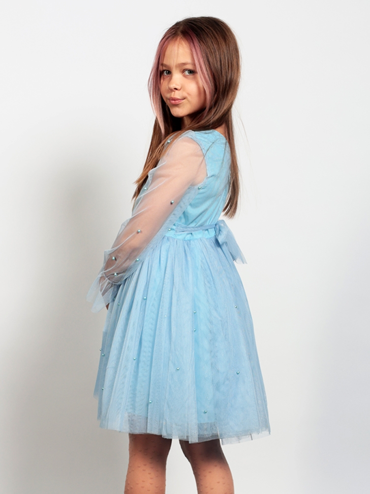 Платье для девочки нарядное БУШОН ST511, цвет голубой 