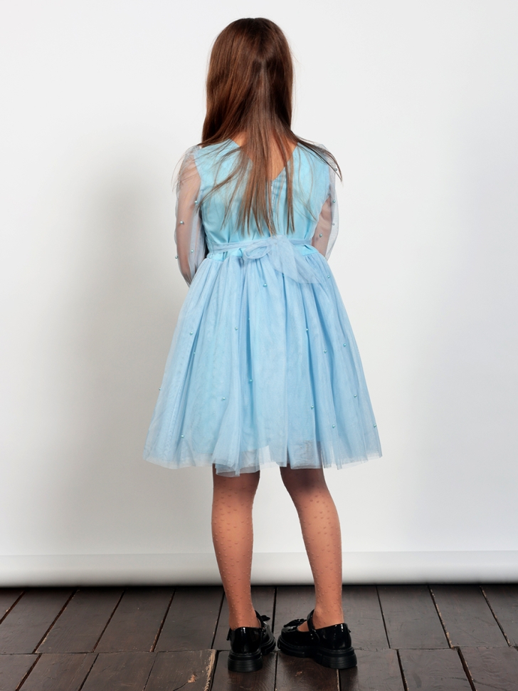 Платье для девочки нарядное БУШОН ST511, цвет голубой 